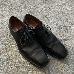 Johnston & Murphy Leather Dress‎ Shoes Lace Up Loafers Black